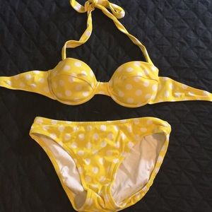 J.Crew 2 piece yellow polka dot bikini - 6/M women